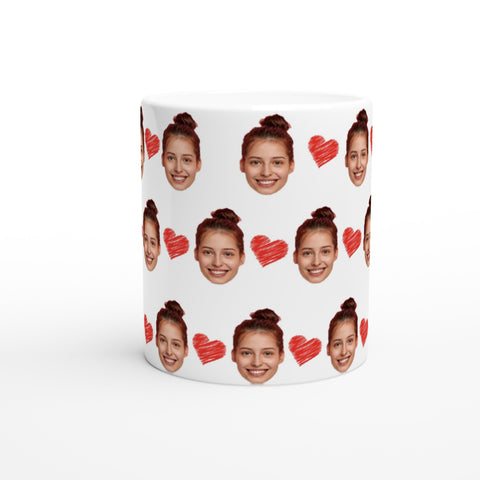 Foto Tasse mit Gesichtern und Herzen | 330ml