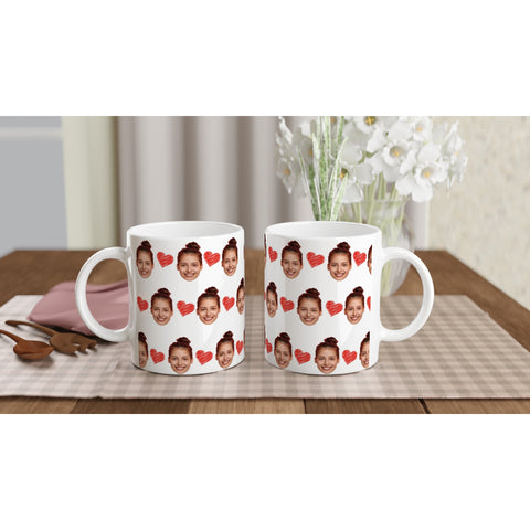 Foto Tasse mit Gesichtern und Herzen | 330ml