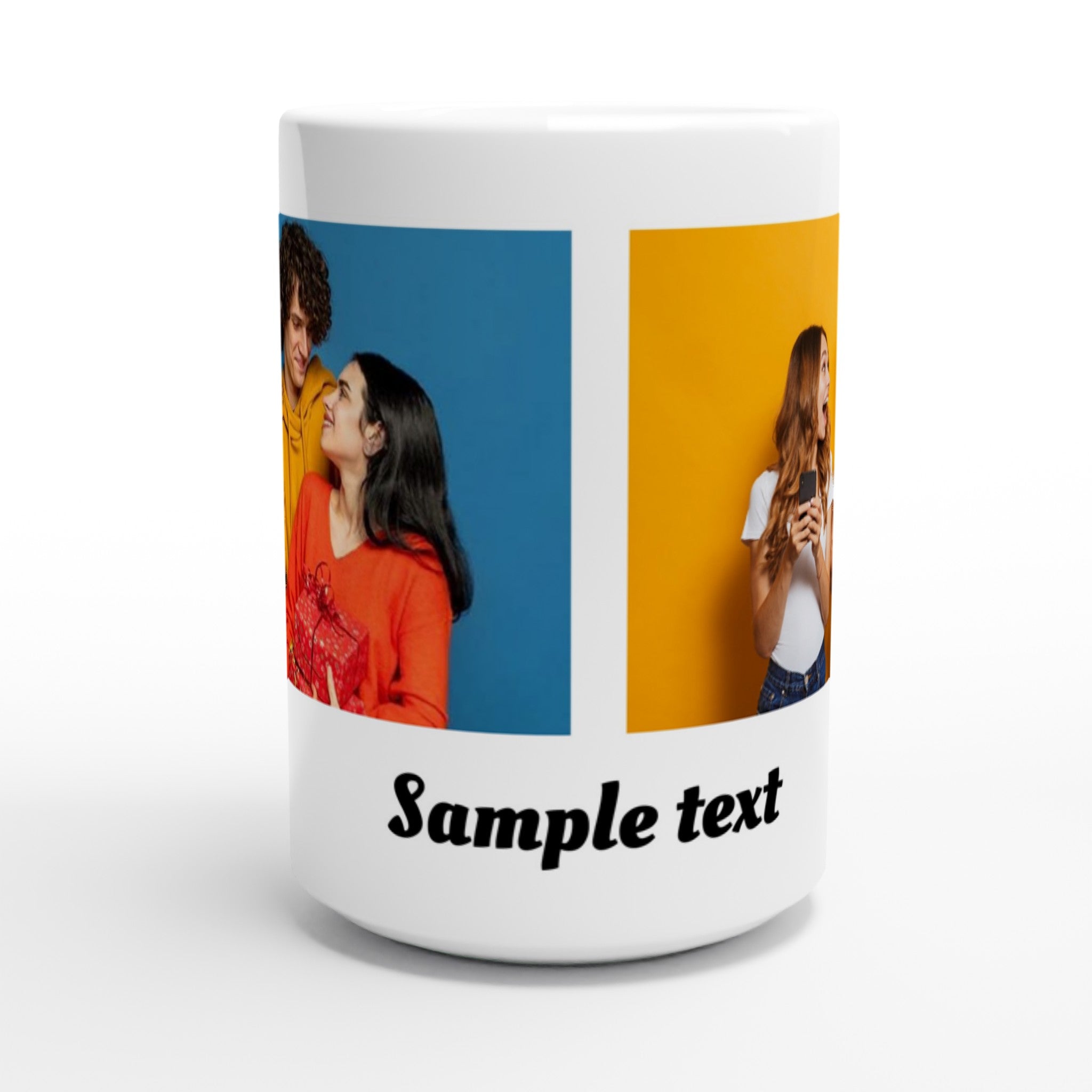 Große Tasse bedrucken lassen mit Fotos und Text