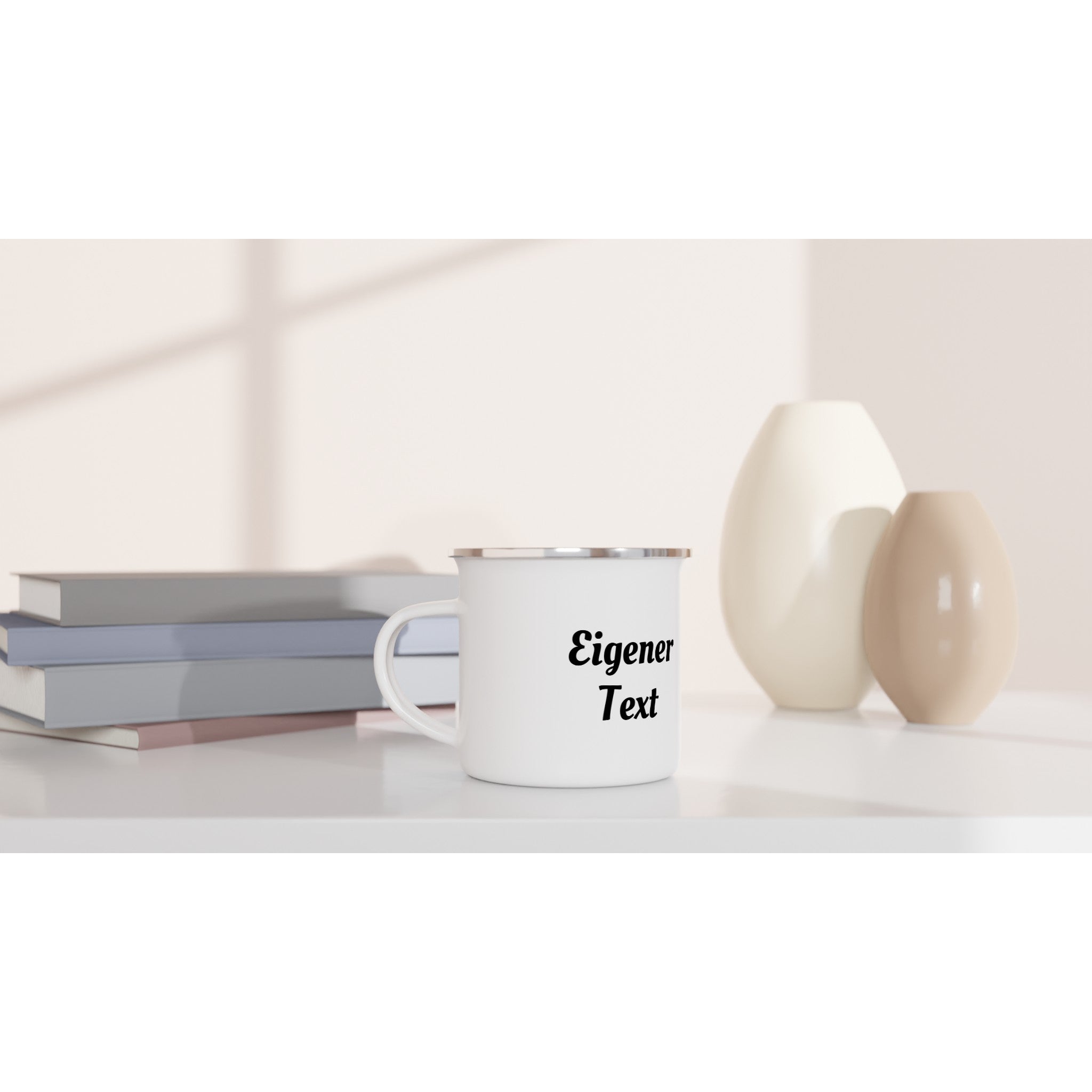 Emaille Tasse personalisieren mit Text
