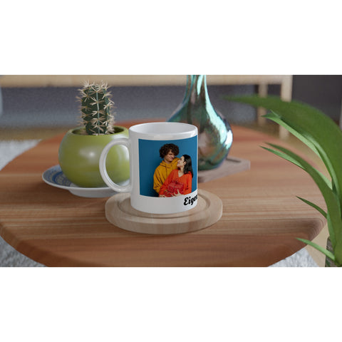 Tasse bedrucken mit 2 Fotos und Text