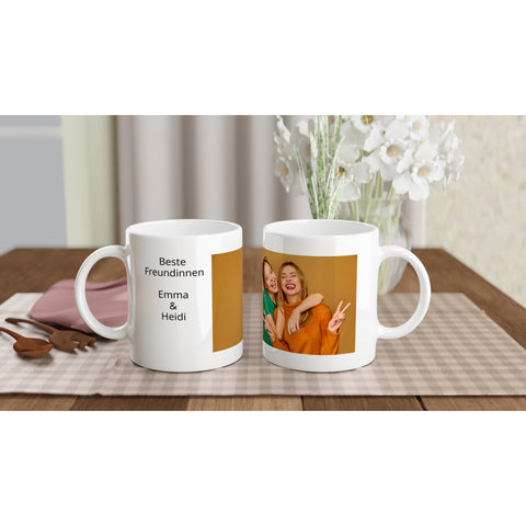Tasse mit Foto und Text
